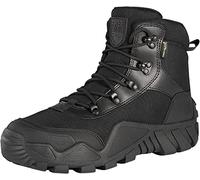 FREE SOLDIER Mens Military Boots mid-top Combat Tactical Boots Lace Up All Terrain Shoes for Hiking, Hunting, Working, Walking, Climbing(Black,43EU)