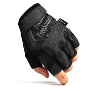 FREE SOLDIER Men's Non-slip Fingerless Gloves Half Finger Cycling Gloves Outdoor Motorcycle Climbing Hiking camping sports Glove (Black, XL)