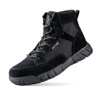 FREE SOLDIER Men's Tactical Boots 6 Inch High Quality Genuine Leather, Ultralight Breathable for Military, Hiking, All-terrain Use, black, 12 UK