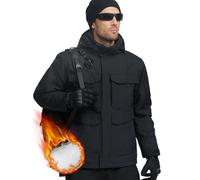 FREE SOLDIER Men's Waterproof Ski Winter Jacket Warm Winter Snow Snowboard Coat with Multi Pockets Detachable Hood