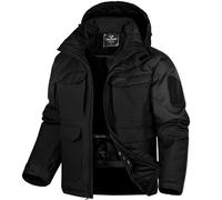 FREE SOLDIER Men's Waterproof Ski Winter Jacket Warm Winter Snow Snowboard Coat with Multi Pockets Detachable Hood
