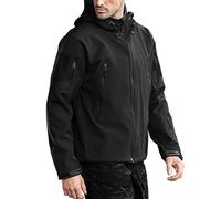 FREE SOLDIER Mens Winter Waterproof Tactical Military Jackets Winter Outdoor Softshell Jacket Fleece Lining Hunting Coat with Hood (Black,3XL)