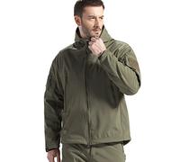 FREE SOLDIER Mens Winter Waterproof Tactical Military Jackets Winter Outdoor Softshell Jacket Fleece Lining Hunting Coat with Hood (Green,L)
