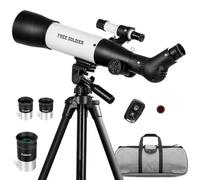 FREE SOLDIER Telescope 70mm Aperture 500mm Refractor Telescope for Adults High Powered - Professional Astronomical Refracting Telescope for Adults Beginners with Phone Adapter and Carry Bag White