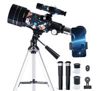 FREE SOLDIER Telescope for Kids 70mm Aperture Astronomical Refractor Telescopes for Beginners (15X-150X) 300mm Telescope for Adults High Powered with A Phone Adapter & A Wireless Remote (Spaceman)