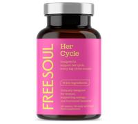 Free Soul Her Cycle | Hormonal Support Supplement | Vitamin B6, Zinc, Magnesium, Selenium, D3, K2, Folate & Chromium | 18 Active Ingredients | Inositol, Chaste Berry & Saffron | 120 Tablets