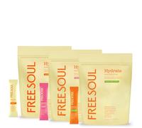 Free Soul Hydrate | Electrolyte Hydration Sachets with Sodium, Magnesium, Vitamin C, & More | Zero Sugar, Advanced Electrolyte Powder for Daily Use | Variety Pack | 90 Sachets