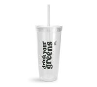 Free Soul Portable Cup with Straw | Screw On Lid | 750ml Travel Cup | BPA Free Spill Resistant Leak-Proof Reusable Cup (Greens Sip Cup)