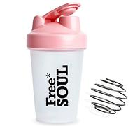 Free Soul Protein Shaker Bottle 400ml with Mixball in Pink | BPA Free Small & Easy to Grip & Temperature Safe