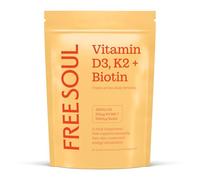 Free Soul Vitamin D3 + K2 & Biotin 3-in-1 Complex, 90ct | High strength D3 4000IU, K2 MK-7 & Biotin 6000mcg for Immunity, Heart, Hair, Skin & Nails; UK made, Lab-Tested