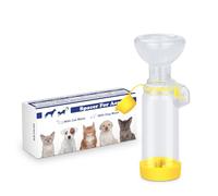 free-space Chamber for Pets Inhaler Spacer for Cat or Dog Handheld Spacer for Giving Medicine to Your Pet with Exclusive Breathing Indicator (for Cat(Yellow))