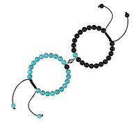 free-space Couples Magnetic Mutual Attraction Bracelet 7 Chakra Bead Bracelet Best Matching Bracelets Lover Relationship Jewellery Gift for Women Men (Blue Turquoise)