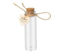 free-space Personalized Pet Memorial Glass Bottle with Cork, Custom Engraved Wooden Heart Tag, Lock of Fur or Ashes Keepsake, Pet Loss Gift (Heart)