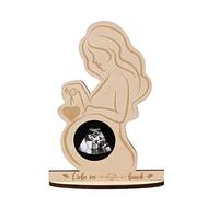 free-space Pregnant Mum Bump Photo Ultrasonic Sonogram Wooden Picture Frame Expectant Mother Photo Love at First Sight Display Keepsake (Mother)