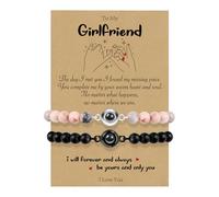 free-space Projection Bracelet I Love You 100 Languages Bead Bracelet for Valentine's Day Couple Gift for My Wife, Girlfriend, Madam and Mr. (Girlfriend)