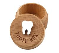 free-space Tooth Fairy Box 3D Carved Wooden Box Souvenir Dropped Tooth Keepsake Storage Box Gift for Boy or Girl (Tooth Fairy Box)