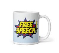 Free Speech Coffee Mug | Novelty Freedom of Speech Quote Tea Cup | Outspoken Gift Idea for Any Occasion