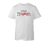Free Speech Free Tommy Tshirt UK Justice Protest' Britan Men's tees Robinson Unisex Kids Adult(White, M)