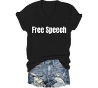 Free Speech Shirt Men Women Letter Print Tee Free Speech Short Sleeve T-Shirt, Unisex Tshirt