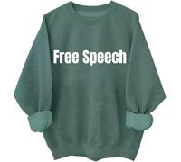 Free Speech Sweatshirt Men Women Letter Print Hoodie Free Speech Long Sleeve Shirts, Unisex Sweatshirt Green