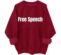 Free Speech Sweatshirt Men Women Letter Print Hoodie Free Speech Long Sleeve Shirts, Unisex Sweatshirt Claret