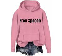 Free Speech Sweatshirt Men Women Letter Print Hoodie Free Speech Long Sleeve Shirts, Unisex Sweatshirt