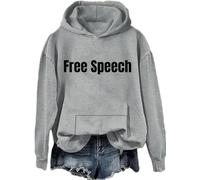 Free Speech Sweatshirt Men Women Letter Print Hoodie Free Speech Long Sleeve Shirts, Unisex Sweatshirt