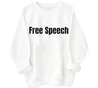 Free Speech Sweatshirt Men Women Letter Print Hoodie Free Speech Long Sleeve Shirts, Unisex Sweatshirt White
