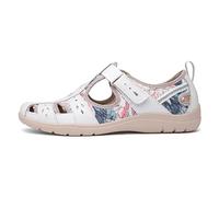Freespirit Womens Sandals Cleveland - Closed Toe Plain Leather White/Multi - UK 7