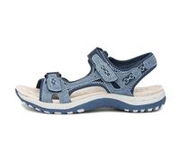 Freespirit Women's Free Spirit FRISCO Womens Leather Touch Fasten Sandals Navy - Blue - Size: 7