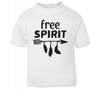 Free Spirit Statement [BBY5] Short Sleeve Cotton Toddler t Shirt, 2-3 Years, White