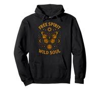 Free Spirit Wild Soul Butterfly Stars Moon Celestial Pullover Hoodie