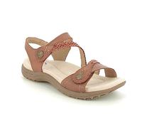 Freespirit Women's Free Spirit MALIBU Womens Leather Touch Fasten Sandals Walnut - Brown