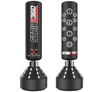 Free Standing 6ft Boxing Punch Bag Target Heavy Duty Sparring & MMA Fitness Boxing Kick Gym Training Punching Bag Stand with Suction Cup Base (Black) (Strike 360 - Black, 5.5ft)