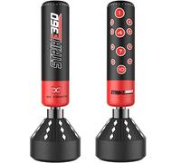 Free Standing 6ft Boxing Punch Bag Target Heavy Duty Sparring & MMA Fitness Boxing Kick Gym Training Punching Bag Stand with Suction Cup Base (Black) (Free Standing Red, 5.5ft)