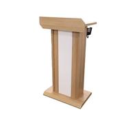 Free-Standing Acrylic Metal Podium Stand with Storage Shelf Mobile Floor Lectern for Churches & Schools Wide Reading Surface & Stylish Presentation Solution