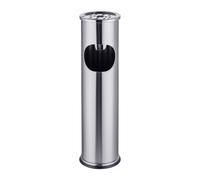 Free-standing ashtray Ashtray column Ash urn Cigarette bin 8 l Stainless steel