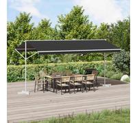 Free Standing Awning Anthracite 5x3m PU-Coated Polyester Adjustable Shade Garden