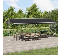Free Standing Awning Anthracite 6 x 3 m PU-Coated Polyester with Steel Frame XL