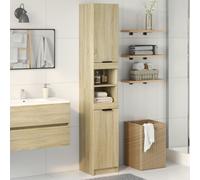 Free Standing Bathroom Cabinet Bath Storage Tall Cupboard w/ Compartment & Doors