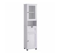 Free-Standing Bathroom Cabinet with Open Shelf Cloud, Light Grey with Wood Grain