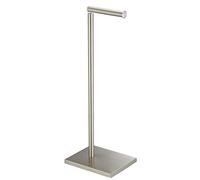 Free Standing Bathroom Toilet Paper Holder Stand with Reserve, Stainless Steel Pedestal Tissue Roll Holder, Nickel DECLUTTR