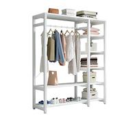 Free Standing Closet Organizer, Portable Clothing Rack with Storage Shelves for Bedroom, Heavy Duty Clothes Rack with Multi Layer Storage Space for Placing Clothes/Shoes ( Color : White , Size : 100cm