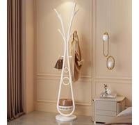 Free Standing Coat Rack with Storage Basket Stylish White Hall Tree nizer for Entryway Office and Hallway Modern Design