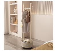 Free Standing Coat Tree, Coat Rack Freestanding,Hallway Hall Rolling Tree with Pulleys,Coat Hanger Tree with Storage Basket,Save Space for Bedroom Office(Gold,100x32x170cm)