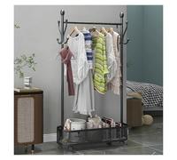 Free Standing Coat Tree, Coat Rack Freestanding,Hallway Rolling Tree with Pulleys,Coat Hanger Tree with Storage Basket,Save Space for Bedroom Office Hall(Gold,80x170cm)