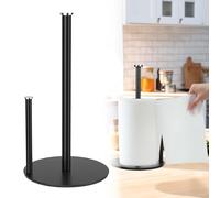 Free Standing Countertop Paper Towel Holder - Kitchen Roll Dispenser Stand with Non-Slip Black Base for Most Size Paper Rolls