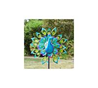 Free Standing Decorative SOLAR Peacock Design Wind Spinner
