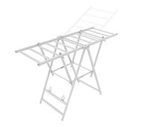 Free Standing Display Racks - Foldable Aluminum Alloy Clothes Drying Rack Height-Adjustable 3-Level Mobile Storage Rack for Supermarkets & Retail Spaces