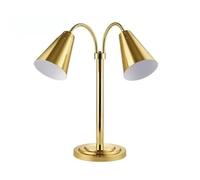 Free Standing Dual Bulb Heat Lamp, Food Warmer Light, Fast and Even Heating, 360° Rotating Hose, Wrought Iron Warming Lamp, Portable Heating Lamps for Home Buffet Bakery(Gold)